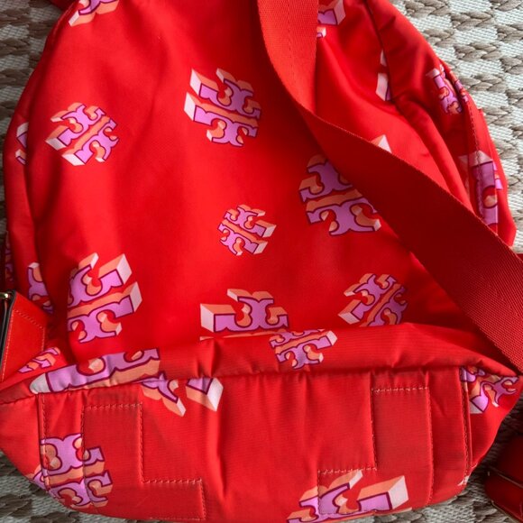 Tory Burch Red & Pink Backpack! Like New! - Picture 9 of 10